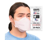 BNX 20-Pack KN95 Face Masks, Disposable Particulate KN95 Mask Made in USA, Tri-Fold Cup/Fish Style, Light Pink