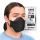 BNX 20-Pack KN95 Face Masks, Disposable Particulate KN95 Mask Made in USA, Tri-Fold Cup/Fish Style, Black